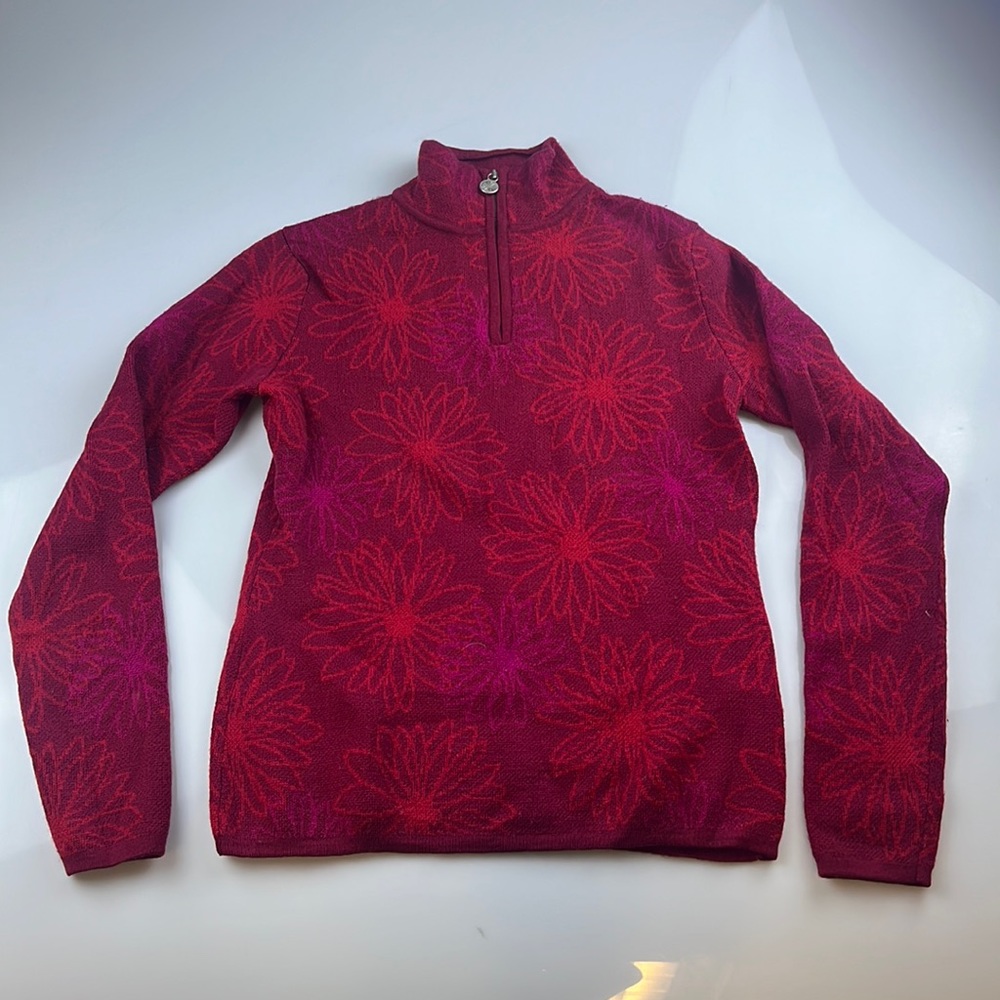 Neve Designs 100% Wool Quarter Zip Printed Sweater S87-26